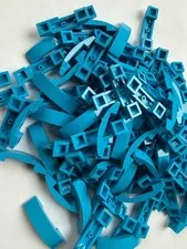 LEGO-NEW- #93273-DARK AZURE-SLOPE CURVED-4 X 1 DOUBLE -10 PIECES