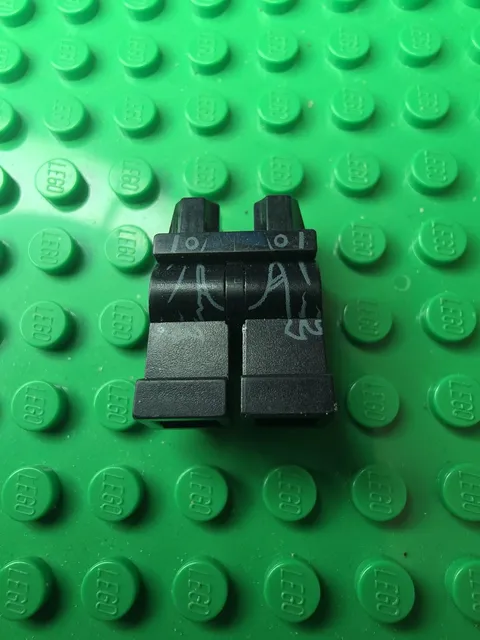 LEGO Black Minifigure Hips Legs Assembly Pants Gray Long Coattails Outline L0531