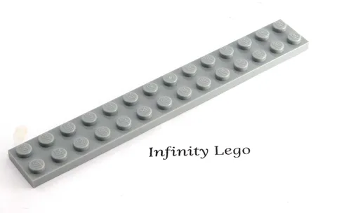 10 LEGO Light Bluish Grey Plate 2 x 14 (91988) - (10 Pieces)