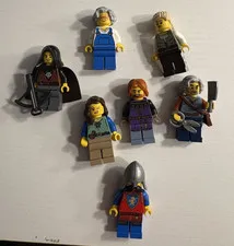LEGO medieval minifigure lot of 7 assorted mixed characters minifigures plastic