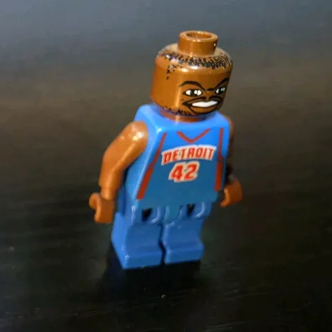 LEGO Sports Basketball Jerry Stackhouse NBA Minifigure Detroit #42 Blue Jersey