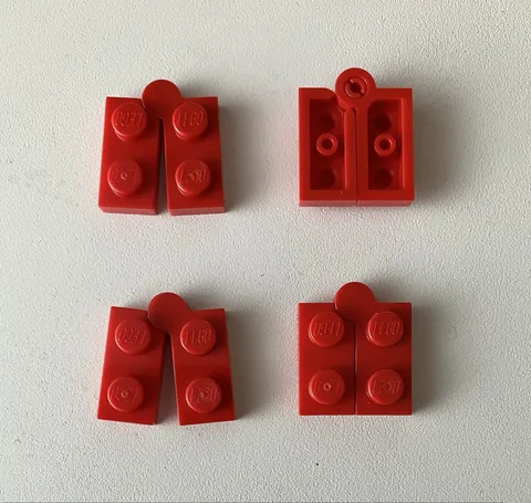 Lego 4x NEW Pieces Hinge Plate 1x2 RED #1927 Swivel Angle 1x4