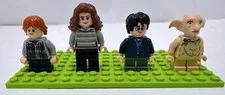 LEGO Lot Of 4  Harry Potter Hermione Ron Weasley Dobby Minifigs Hogwarts