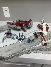 LEGO star wars lot,Jedi Shuttle, Jedi Star fighter, 3 micro-build, and 2 minfigs