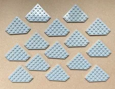 LEGO Part 6106 (Qty 15) Wedge Plate 6x6 with Cut Corners, available in 2 colors