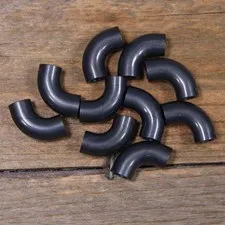 LEGO Pearl Dark Gray Round Tube 1x1 90 degrees Elbow Macaroni 25214 38896 Qty 10