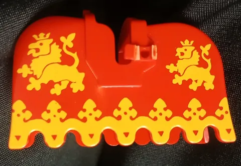 LEGO Red Horse Barding Yellow Lion Ruffled Edge 2490px3 Vintage Castle 6060