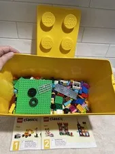 LEGO Yellow Storage Brick Stackable Compatible with Classic 10698