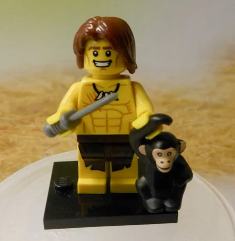 LEGO 8831  MINI FIGURE Series 7  Jungle Boy  10 COL106 WITH STAND AND PROPS 2012