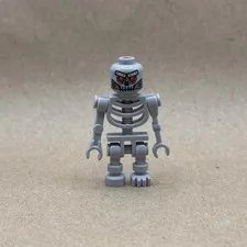 LEGO Monster Robot MINIFIG GRAY SKELETON Halloween Movie Metal Robo Skull Head