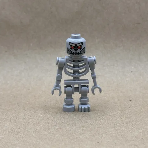 LEGO Monster Robot MINIFIG GRAY SKELETON Halloween Movie Metal Robo Skull Head