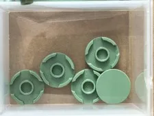 LEGO Parts - Sand Green Tile, Round 2 x 2 - No 14769 - QTY 5