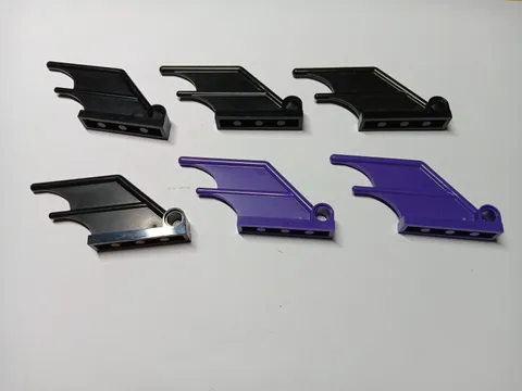 LEGO BULK LOT 6 BATMAN VEHICLE TAIL WING 4X1 PIN HOLE #28779 BLACK & DARK PURPLE