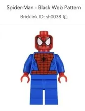 LEGO Minifigure sh0115 Spiderman Super Hero's sh0038 Black Web Pattern