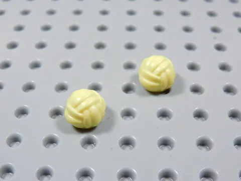LEGO Lot of 2 Pastel Cool Yellow Ball of Yarn Wool Accessory Minifig BS