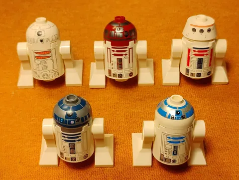 5 Lot Lego Star Wars Astromech Droid Minifigures R2-D2 R5-D4 R4-P17 Snowman 