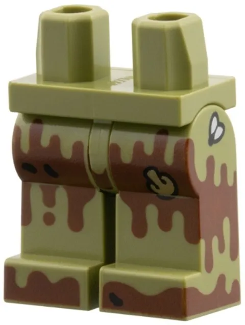 Lego NEW Trash MONSTER Minifigure LEGS Olive Green Brown Mud Splotch 71052 Part