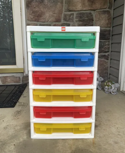Vintage LEGO Iris 6-Drawer Storage Organizer, Multicolor