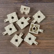 LEGO Tan Brick Modified 2 x 2 with Pin and Axle Hole Part No. 6232 Qty 8
