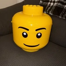 Lego Boy Head Storage For Blocks Container Stackable Yellow