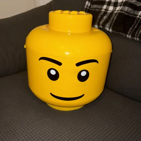 Lego Boy Head Storage For Blocks Container Stackable Yellow