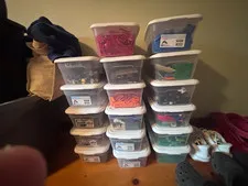 LEGO Bulk Lot Mixed Multicolor Bricks & Parts in Plastic Storage Containers