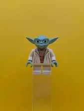 Yoda sw0446 Clone Wars, White Hair, Torso with Back Print Star Wars Lego Minifig