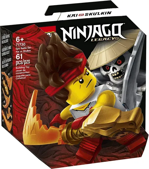 LEGO NINJAGO Epic Battle Set – Kai vs. Skulkin 71730 Building Kit Ninja Plays...