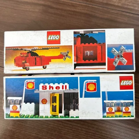 vintage 1970's lego 690  691 complete Sealed SET Shell Station Rescue Helicopter