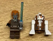 Star Wars Lego Figure Lot 2 Minifigures, Plo Koon Jedi and R7-D4