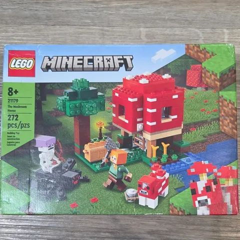LEGO Minecraft The Mushroom House 21179 272pcs Set 8+ Alex Skeleton Spider