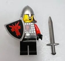 Lego Castle Dragon Knight Minifigure Black Dragon Armor Shield Red