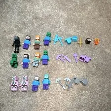 LEGO Minecraft Minifigure Lot, w/Accessories