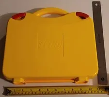 LEGO Travel Mini Figure Vehicle Carrying Case Yellow 11"x 11" w Plastic dividers
