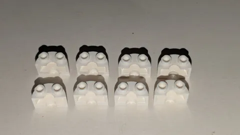 LEGO Lot of 8 White 1x2x1 Cylinder Half 1 x 2 x 1 Pieces Part # 68013 Round