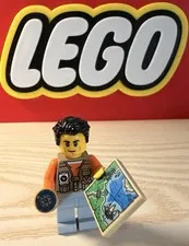 Lego City Adventurer Minifigure With Accessories 