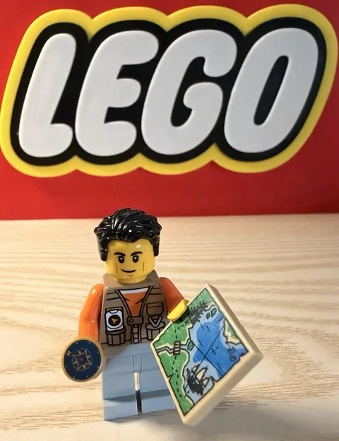 Lego City Adventurer Minifigure With Accessories 