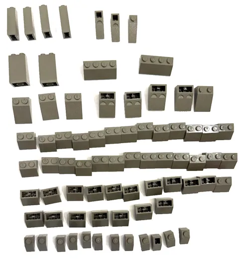 LEGO Vintage Dark Grey Slope Lot 75+ Pcs 45° 33° 75° Roof Wedges 3040 4286 85984