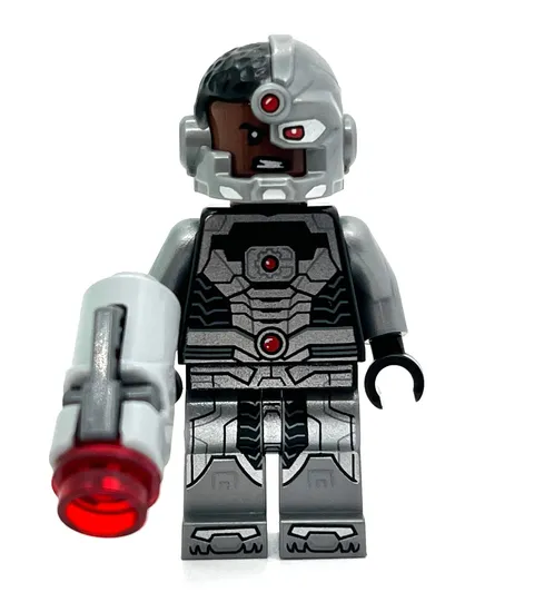 Cyborg smiling black gloves Justice League DC Lego Minifigure 76028