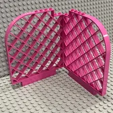 Lego Belville Wall Dark Pink 6166 Lattice 12 x 1 x 12 Curved : Pack of 2