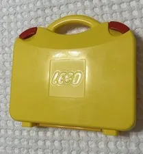 LEGO Yellow And Orange Plastic Carrying Case With Latches And Dividers 11” X 9”