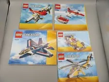 5 LEGO Creator Books: 31039 Jet 31023 Helicopter & Car 7292 Propeller Adventures