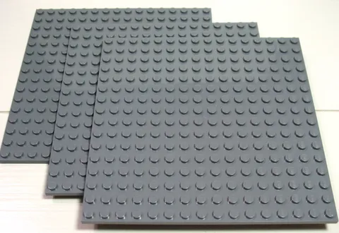 LEGO® 16x16 Plate Bright Dark Stone Grey Lot #91405 Lot 3 Pieces
