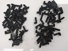 Lego 100 New Black Technic Liftarms Thick L-Shape 2 x 4 Pieces # 32140