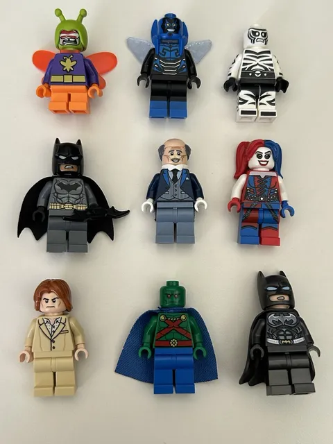 LEGO DC Batman Minifigure Lot: Martian Manhunter, Blue Beetle, Batman, Alfred