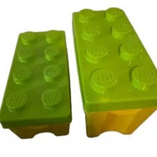LEGO EMPTY Box & Lid ONLY CLASSIC 8 Stud Yellow Brick Storage Container Set 2