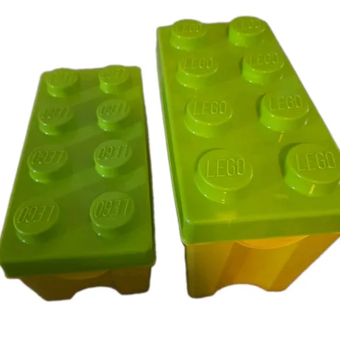 LEGO EMPTY Box & Lid ONLY CLASSIC 8 Stud Yellow Brick Storage Container Set 2