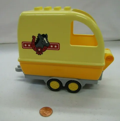 Lego Duplo YELLOW HORSE TRAILER Complete with Wheels Replacement Vehicle #10807