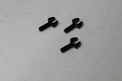 (3) LEGO Bar 1L w/ Clip Mechanical Claw Wrench 48729b - Black or Dk Bluish Gray