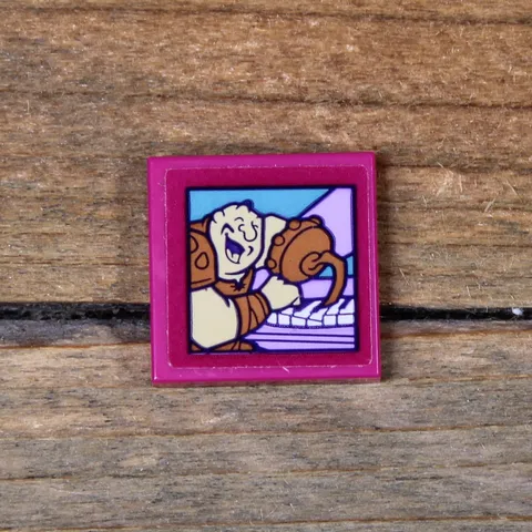 LEGO Disney Tile 2 x 2 Tan Man with Medium Nougat Hook Playing Piano 3068pb2092